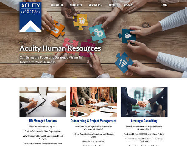 Web Design Services: Acuity Human Resources