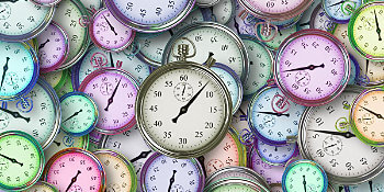 Pile of stopwatches: The Best Time to Post on Social Media